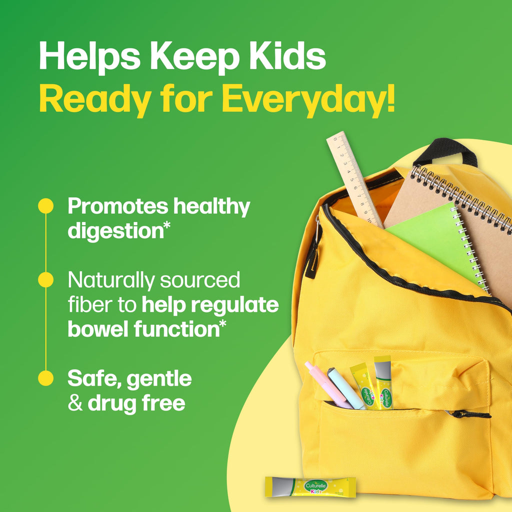 Culturelle Kids Probiotic + Fiber Packets (Ages 3+) - 24 Count - Digestive Health & Immune Support - Helps Restore Regularity (Packaging may vary)