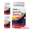 TRUEplus Glucose Tablets, Chewable, Tropical Fruit Flavor, 15g Fast-Acting Carbohydrates, Fat Free, Gluten Free, Boost Energy, 50 Count, 3 Bottles