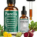 Purelia Liver Restore, 2.02FL OZ Liver Restore Drops, Complete Liver Support Supplement with Milk Thistle, Dandelion Root, L-Glutathione & Choline for Natural Balance & Liver Cleanse