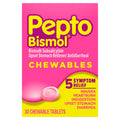 Pepto Bismol Chewable Tablets, Upset Stomach Relief, Nausea Relief, Heartburn Relief, Indigestion Relief, Anti Diarrhea Medication for Adults - 5 Symptom Relief, 30 ct Pepto Bismol buy supplements Au