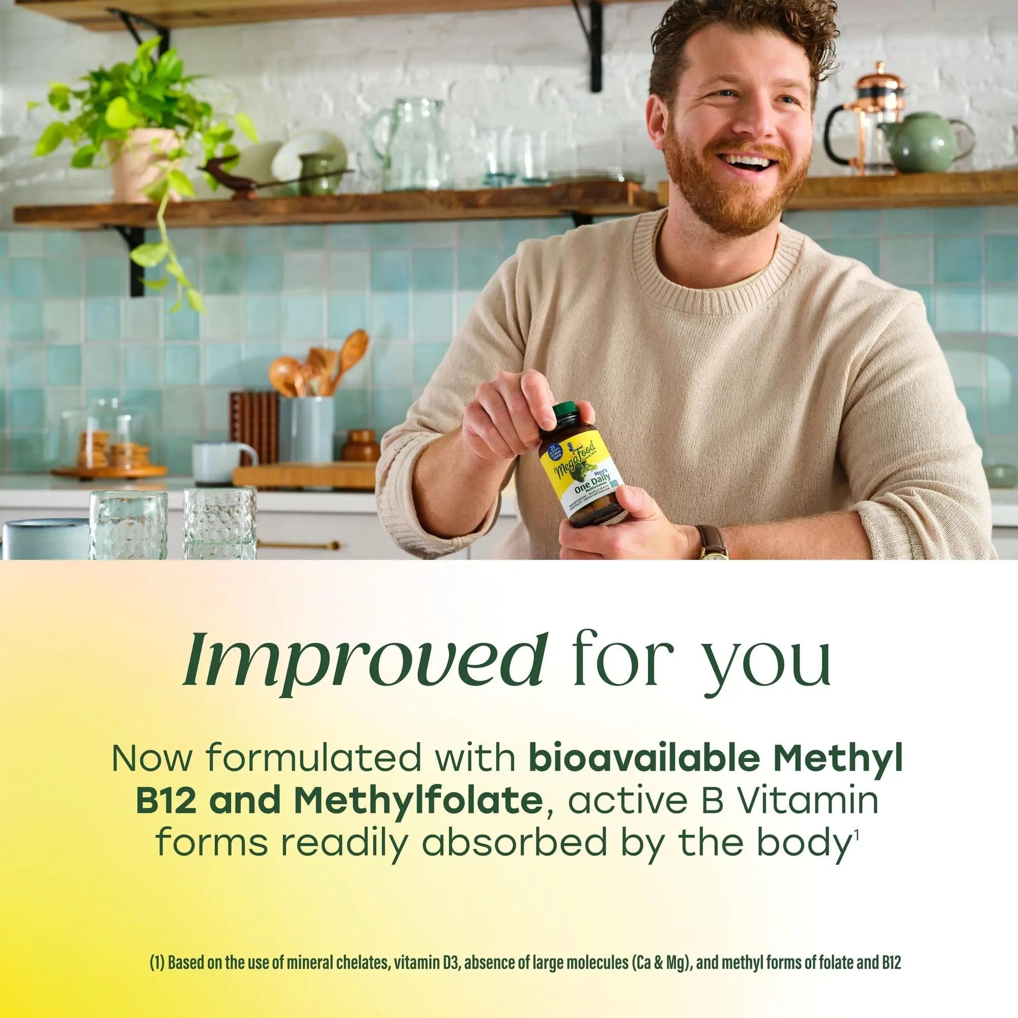 MegaFood One Daily Mens Multivitamins - Multivitamin for Men - Vitamin C, Vitamin D3 & Vitamin B12 - Muscle, Energy Metabolism & Immune Support MegaFood
