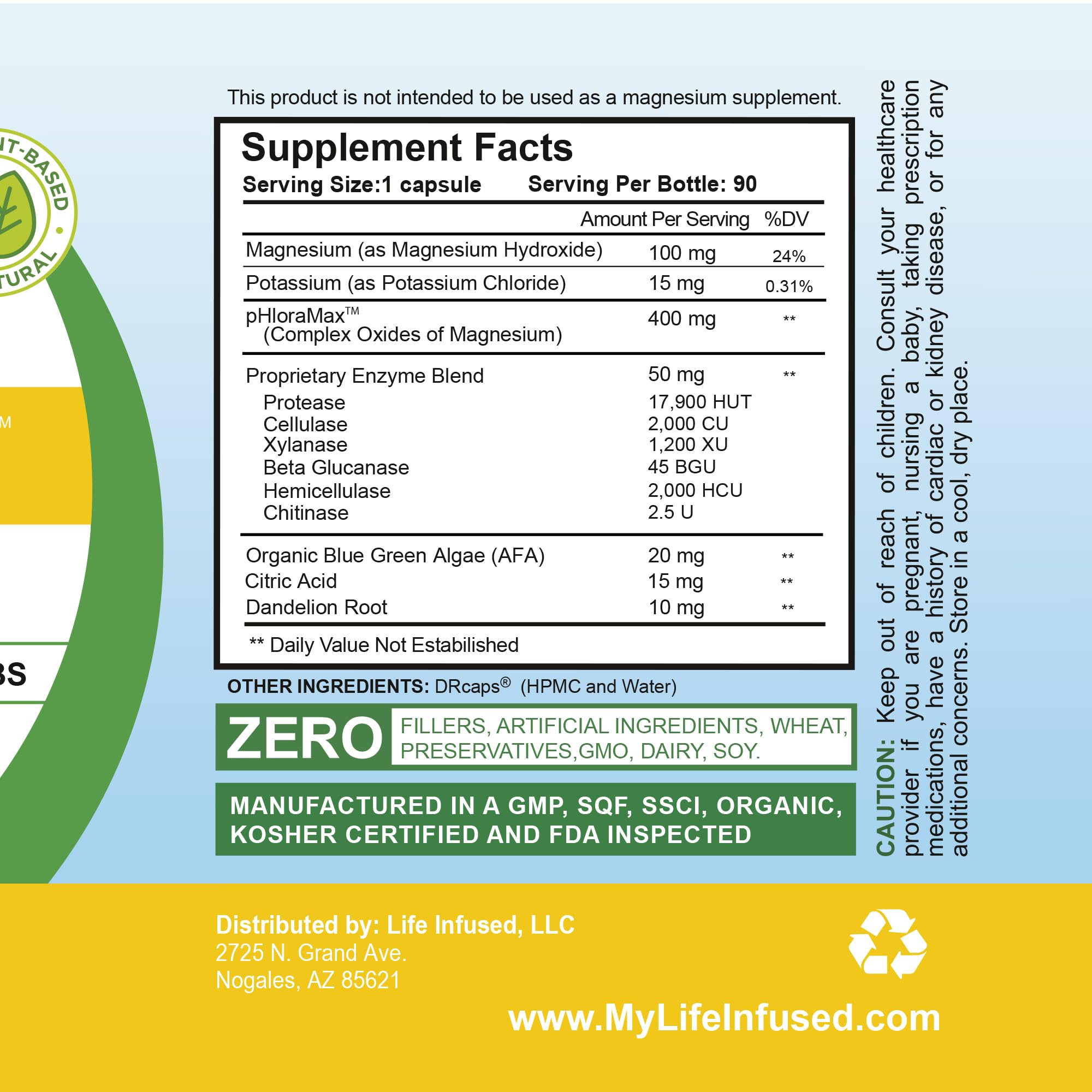 Life Infused Cleanse Infused Plus Digestive Support Supplement – Oxygenated Magnesium with Enzymes & Herbs, Supports Digestive