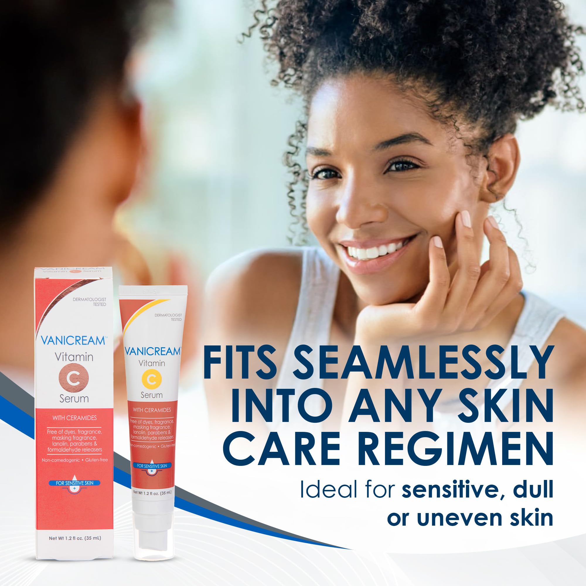Vanicream Vitamin C Serum, 1.2 Fl Oz, Formulated without Common Irritants for Sensitive Skin, Milky and Lightweight Brightening Serum, Hydrates & Boosts Glow,