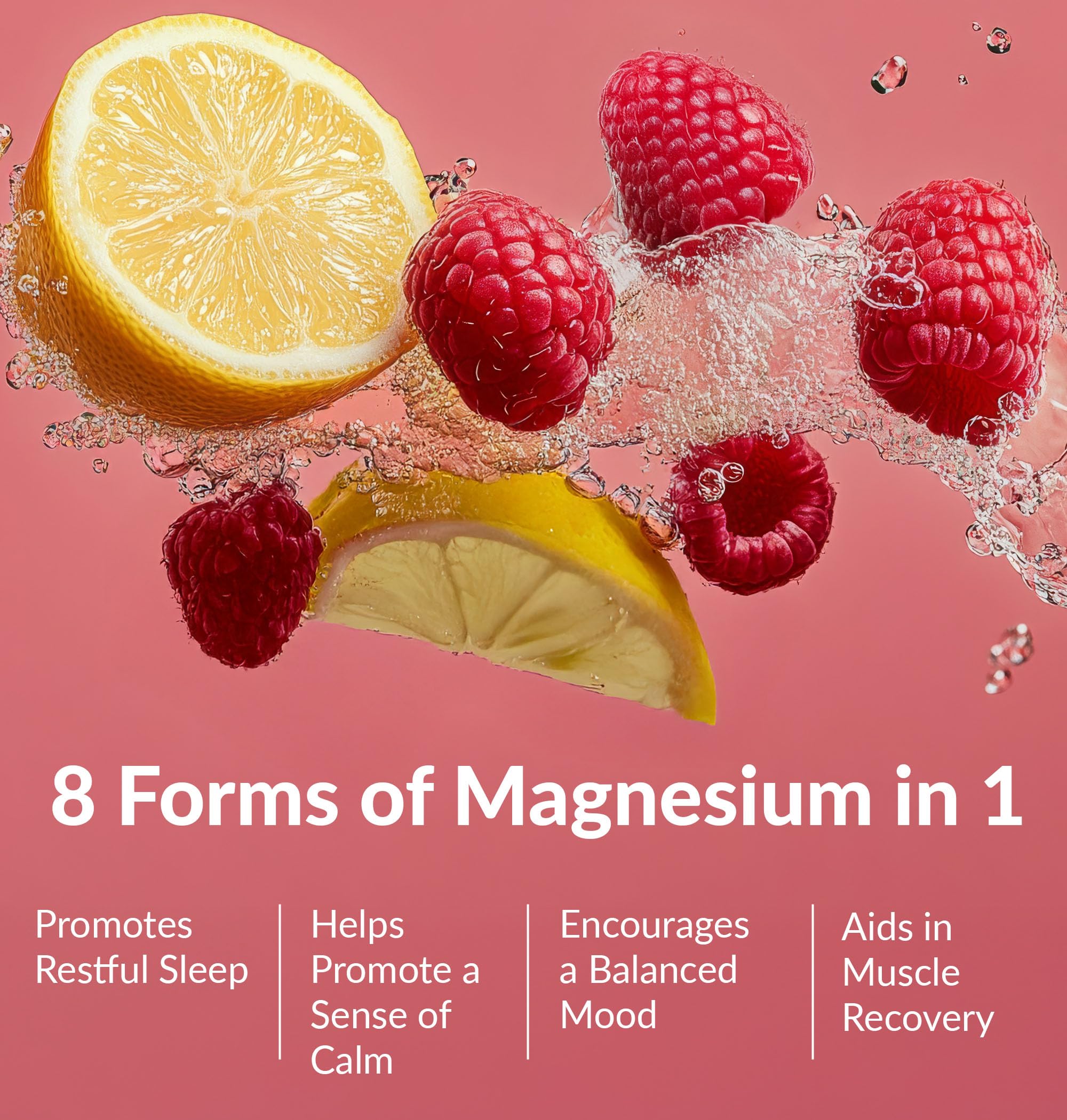 BIOptimizers Magnesium Breakthrough Drink - 8 Forms of Magnesium, Electrolytes, Sleep Health, Stress, Muscle Recovery, Heart Support | Glycinate, Citrate, Malate- Raspberry Lemon BIOptimizers buy supplements Au