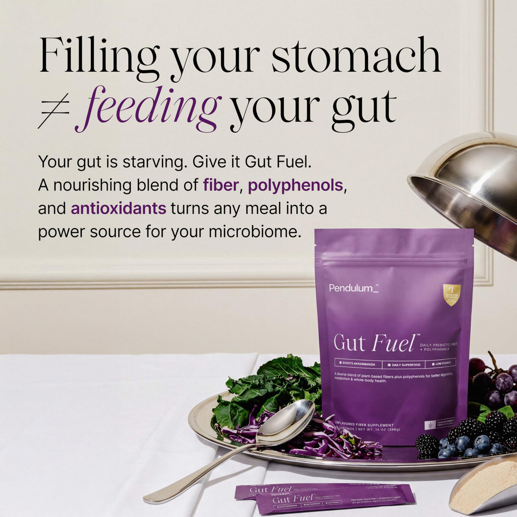 Pendulum Gut Fuel - Fiber + Polyphenol, Prebiotic Blend to Support Digestion, Microbiome Balance, and Help Reduce Hunger for Women and Men