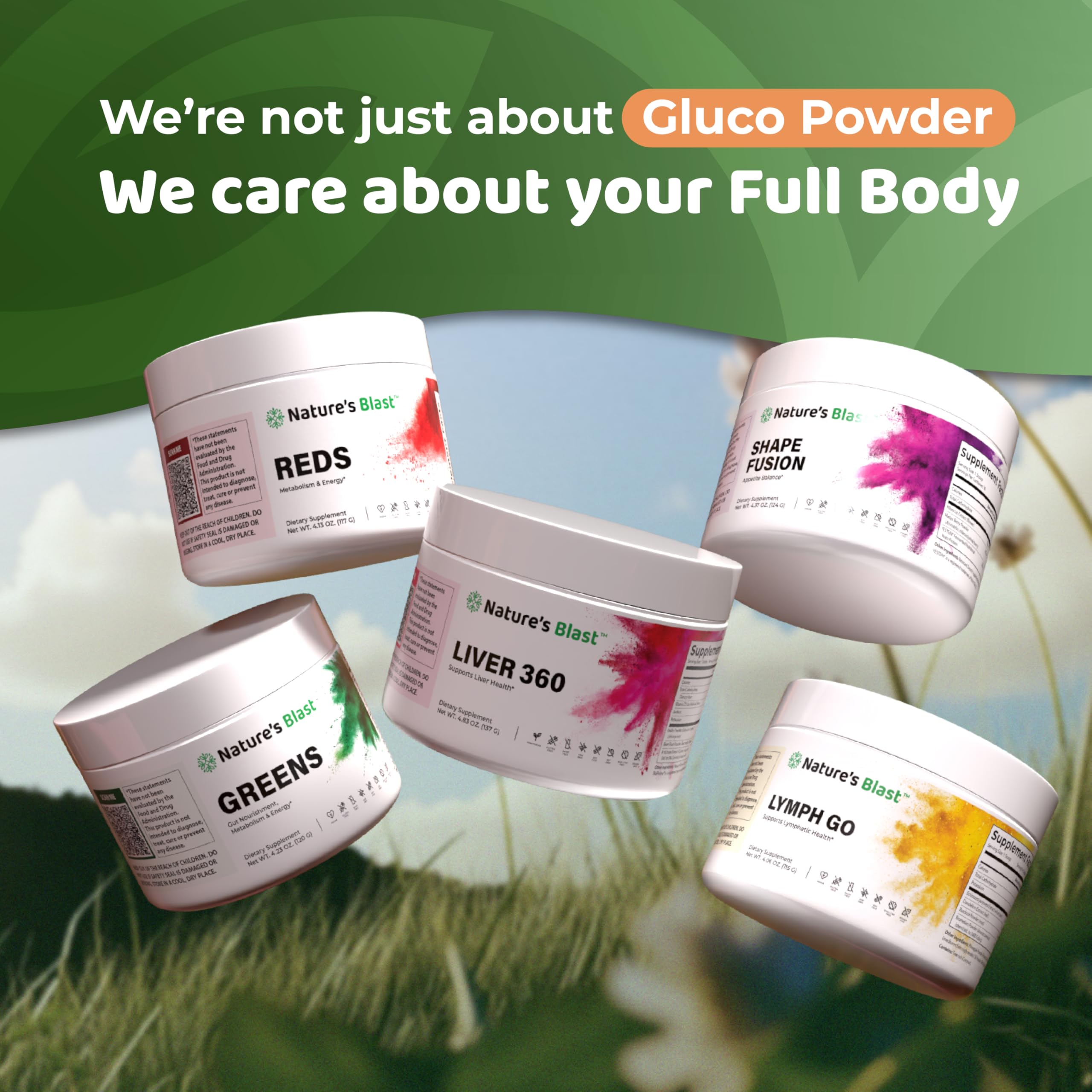 NATURES BLAST Gluco-Powder with White Mulberry Extract & Ceylon Cinnamon - Organic Metabolic Wellness Blend for Energy & Vitality, 1 Bottle