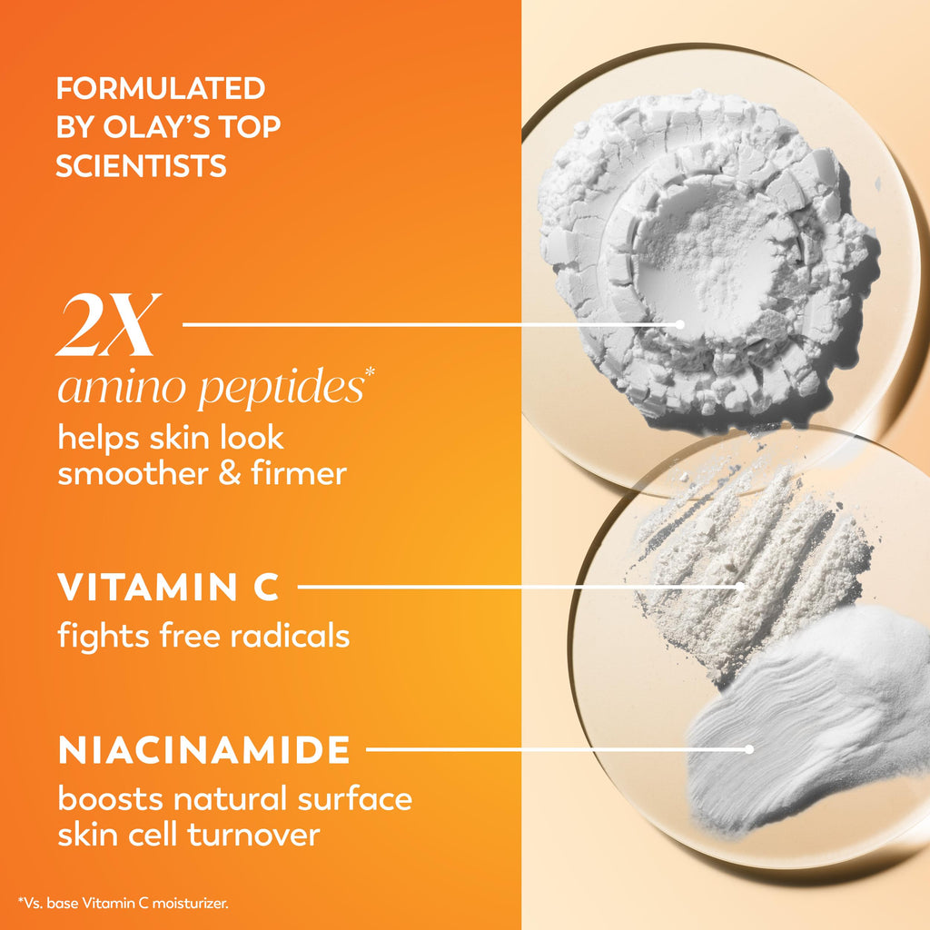 Olay, Vitamin C MAX Face Moisturizer, Brightening Cream for Women, Hydrating, Evens Tone, Dark Spot and Hyperpigmentation Reduction