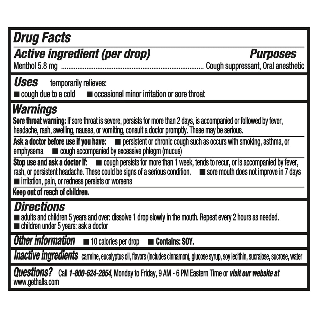 Halls Cough and Throat Relief Cherry Cough Drops, Bulk Pack, 250 Drops