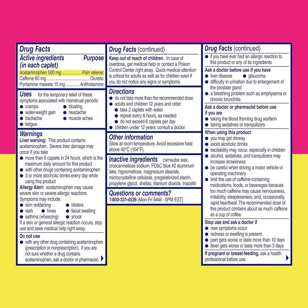 Midol Complete Menstrual Pain Relief Caplets with Acetaminophen for Period Cramps, and Menstrual Symptom Relief - 40 Count (Pack of 3) (Packaging May Vary) MidolBuy Supplements Australia