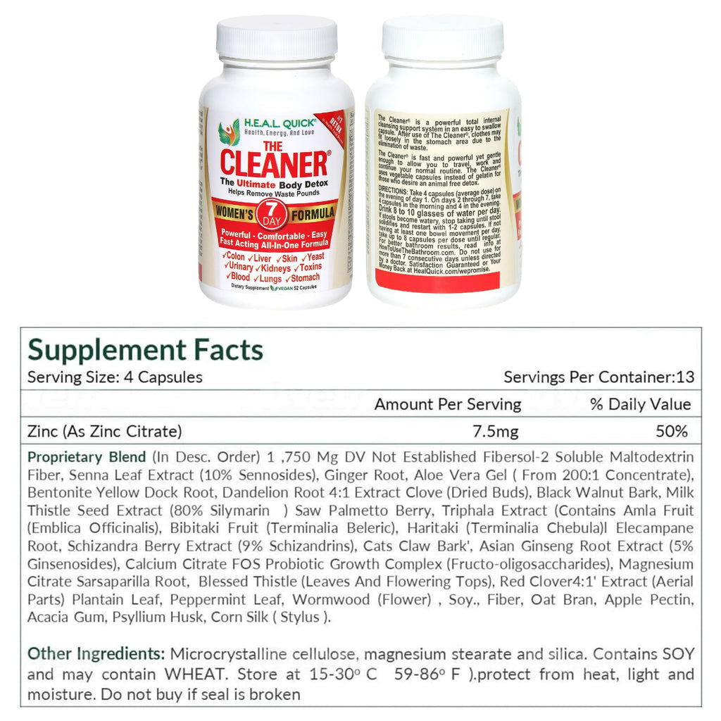 Century Systems The Cleaner Detox, Powerful 7-Day Complete Internal Cleansing Formula for Women, Support Digestive Health,