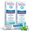 SALIVEA Dry Mouth Toothpaste (2 Pack) — 4.3 oz Each, Anticavity Fluoride, Natural Salivary Enzymes, Xylitol & Calcium, SLS-Free,