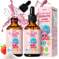 Zeolite Drops 2 Pack Detox for Kids & Adults - 300mg Clinoptilolite, 1000mcg Vitamin B12 C D3, 10 Billion CFU Prebiotics, Seaweed Calcium - Pure Body Cleanse