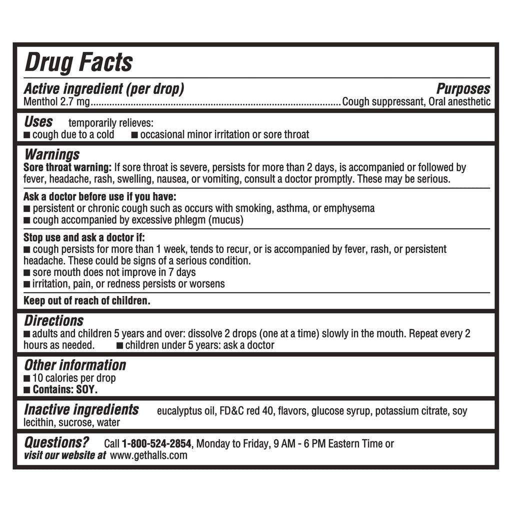 HALLS Throat Relief Strawberry Cough Drops, Value Pack, 80 Drops