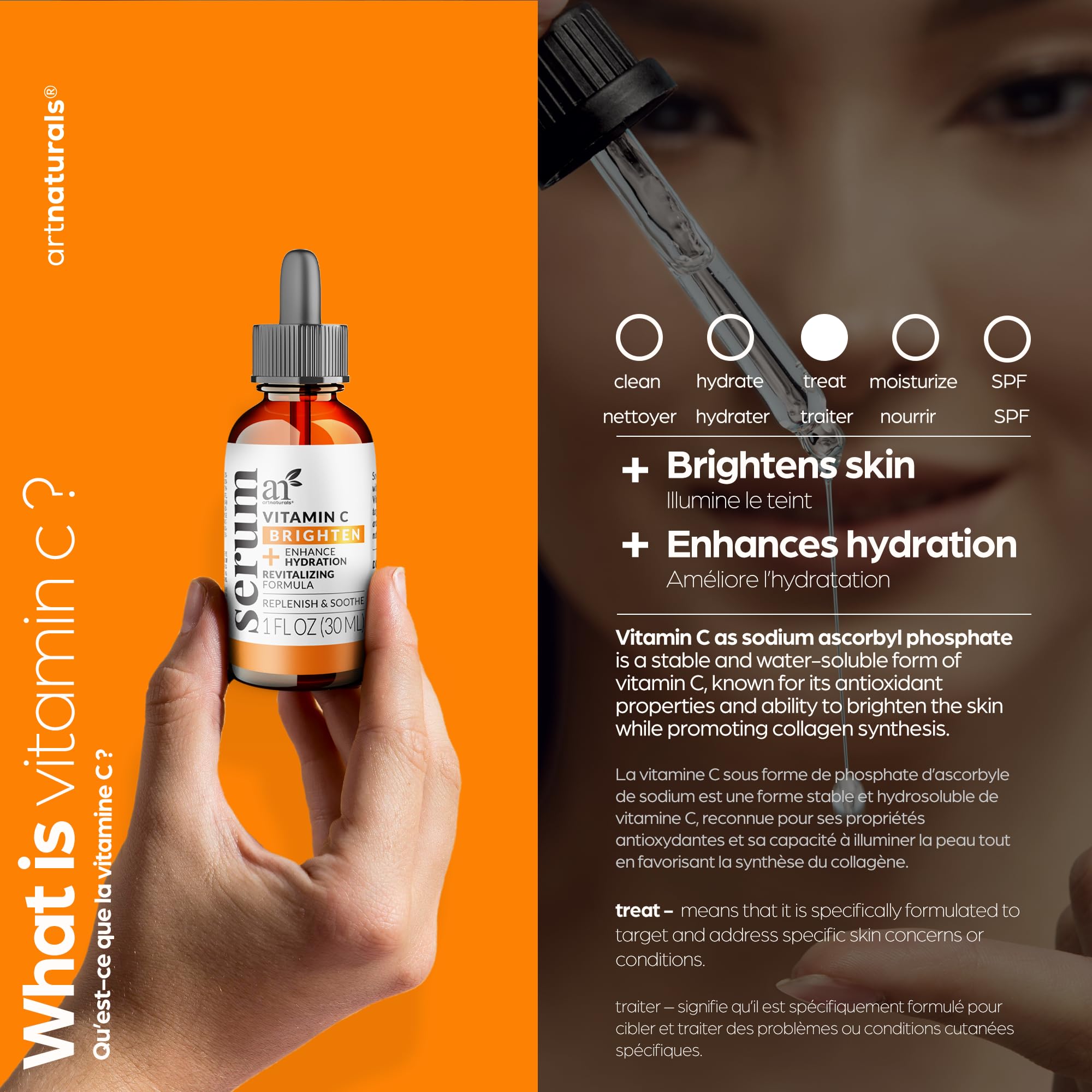 artnaturals Anti-Aging Vitamin C Serum - (1 Fl Oz / 30ml) - with Hyaluronic Acid and Vit E - Wrinkle Repairs Dark Circles, Fades Age Spots and Sun Damage