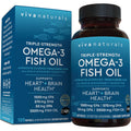 Viva Naturals Omega 3 Fish Oil Supplement for Women and Men - 2500 mg Triple Strength Fish Oil per Serving with Omega 3 Fatty Acids Including EPA, DHA DPA