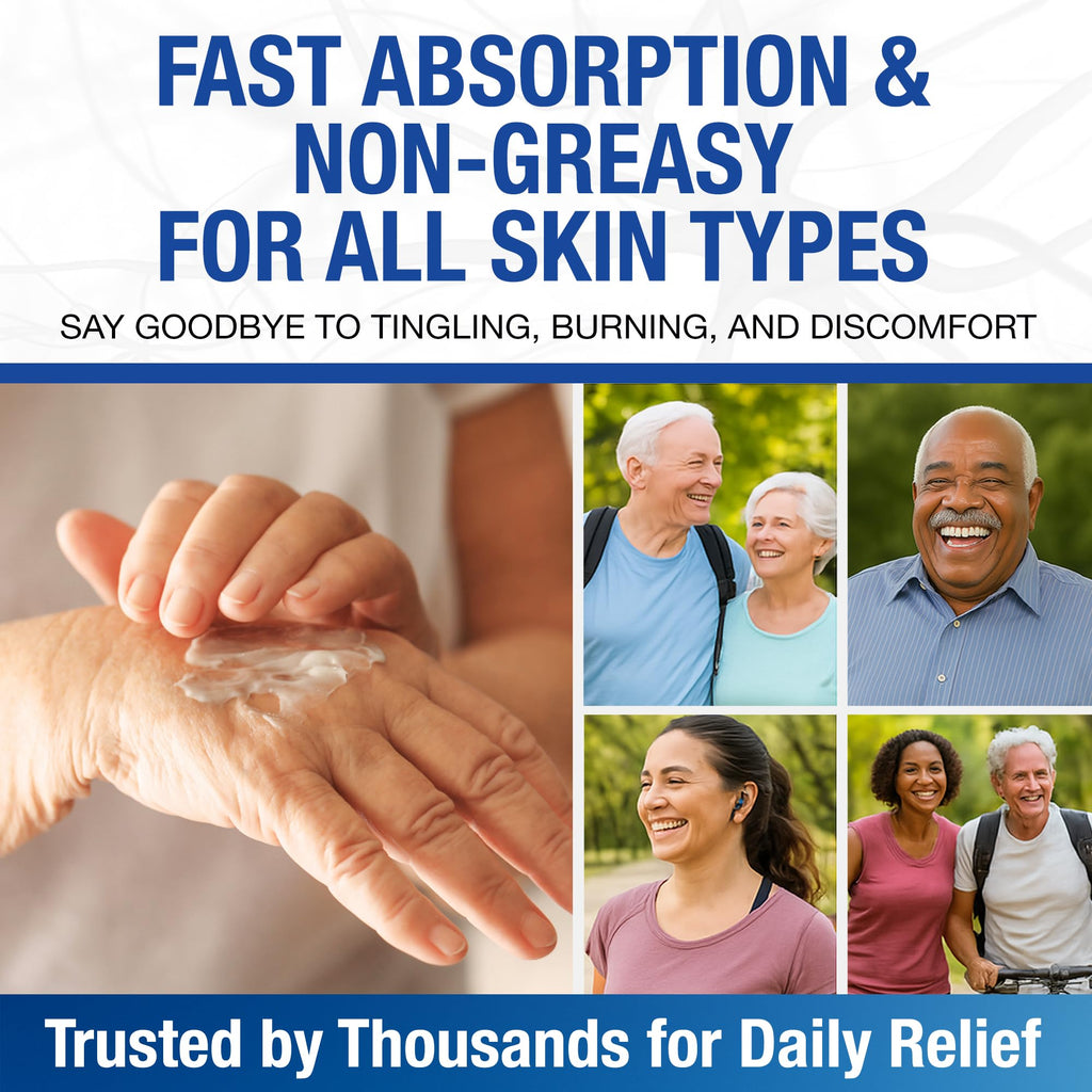 Neuropathy Nerve Relief Cream – Extra Large 8 oz – Maximum Strength for Feet Hands Legs Toes Back – Natural Ingredients Arnica Aloe Vera MSM Vitamins