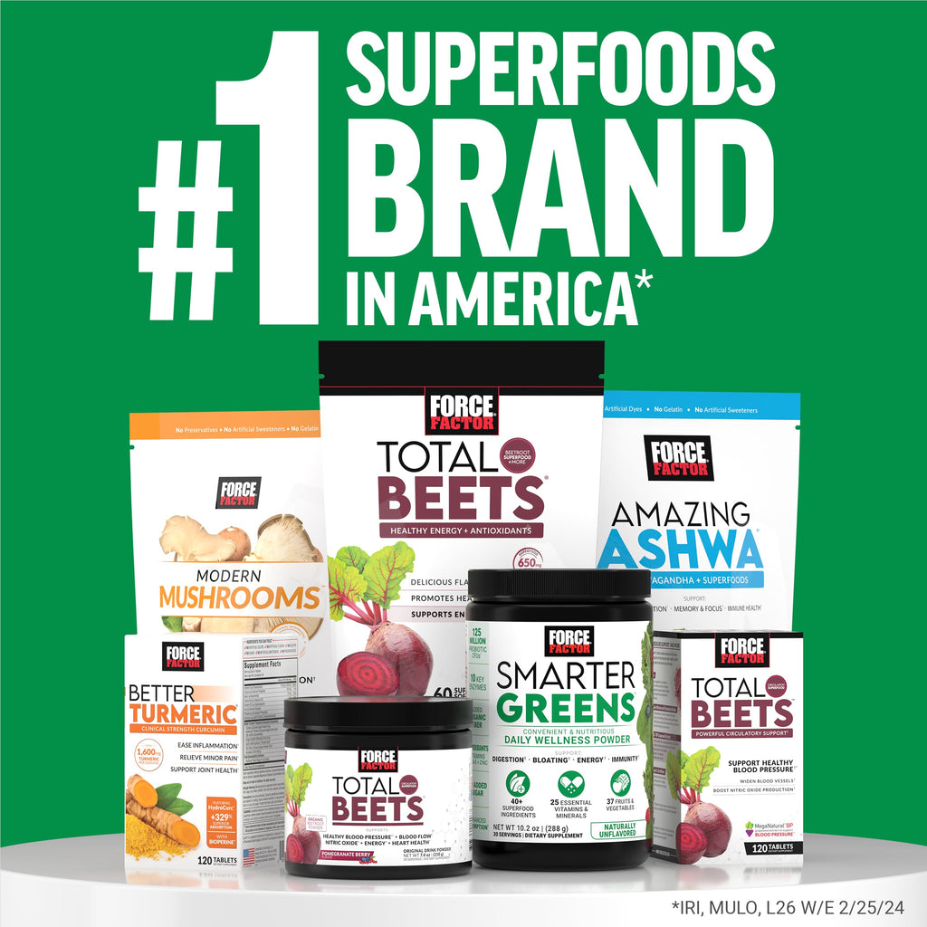 Force Factor Smarter Greens Daily Wellness Powder 2-Pack to Support Energy, Immunity & Digestion, Superfood Greens Powder with Vitamins, Minerals & Probiotics, Unflavored, 60 Servings Force FactorBuy Supplements Australia