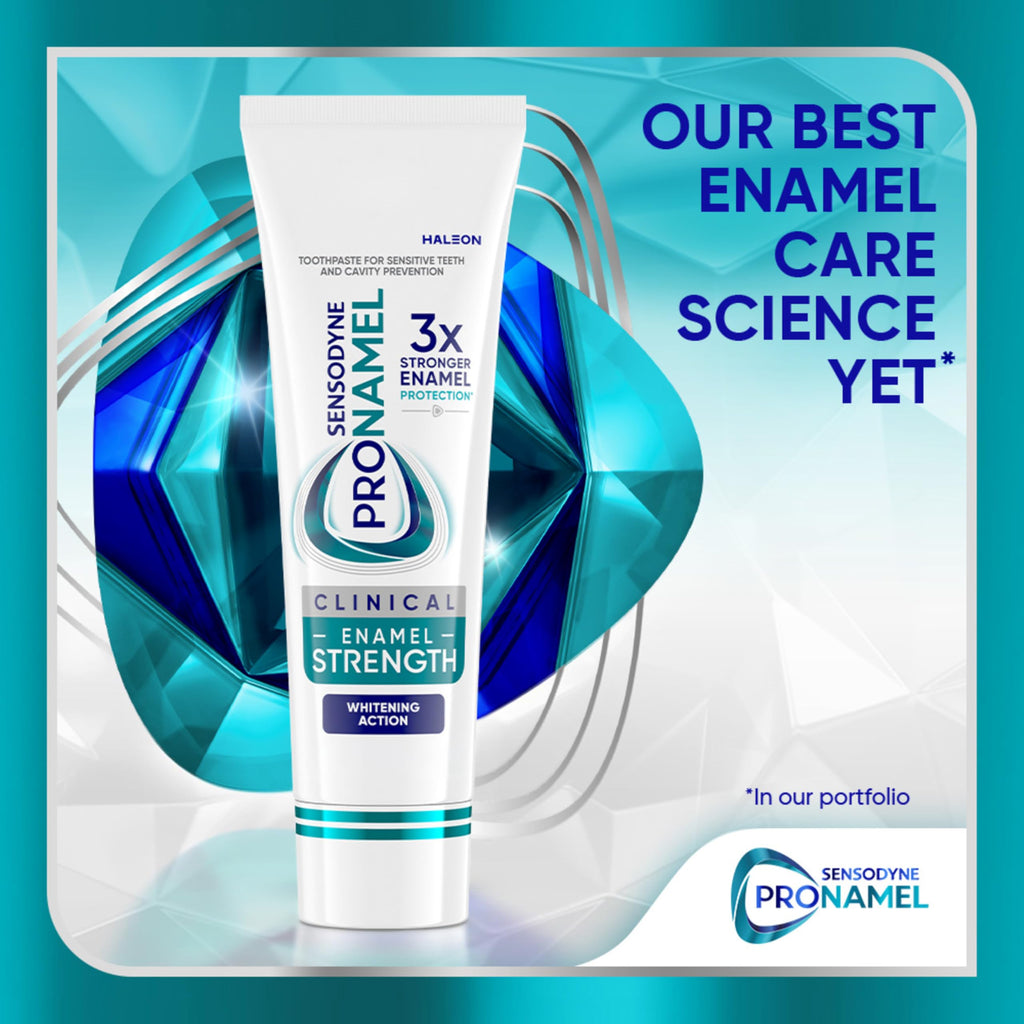 Sensodyne Pronamel Clinical Enamel Strengthening Toothpaste, Whitening Action, 3.4 oz (3 Pack)