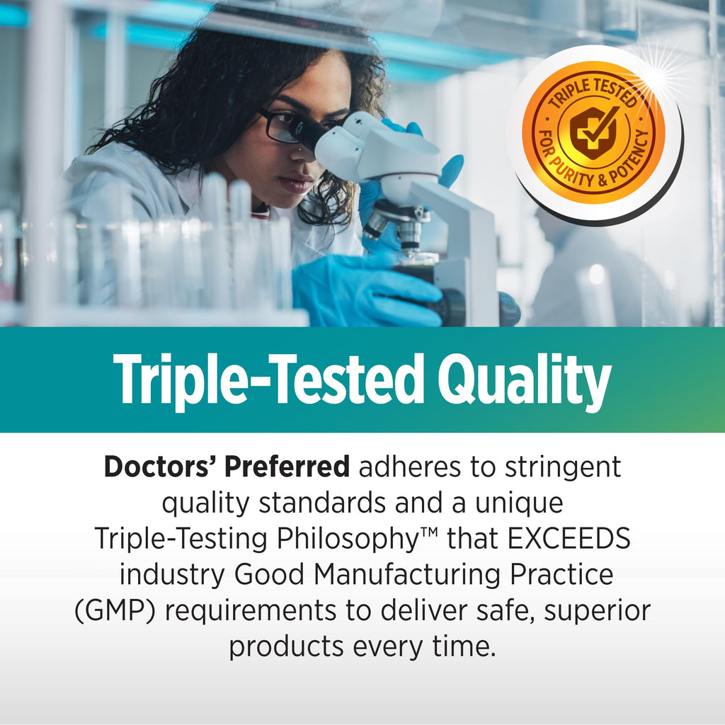 DOCTORS' PREFERRED GlucoGold Advanced | 1000mg Berberine with Cinnamon and Chromium | 90 Tablets
