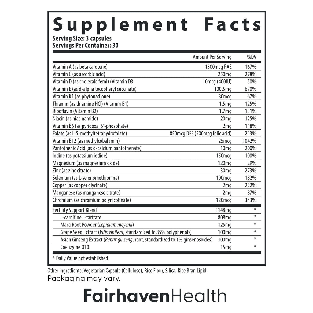 Fairhaven Health FertilAid for Men | Male Fertility Supplement for Count and Motility | Pre-Conception Support with L-Carnitine, CoQ10, Maca and Zinc | 90 Capsules | 3 Month Supply Fairhaven HealthBuy Supplements Australia