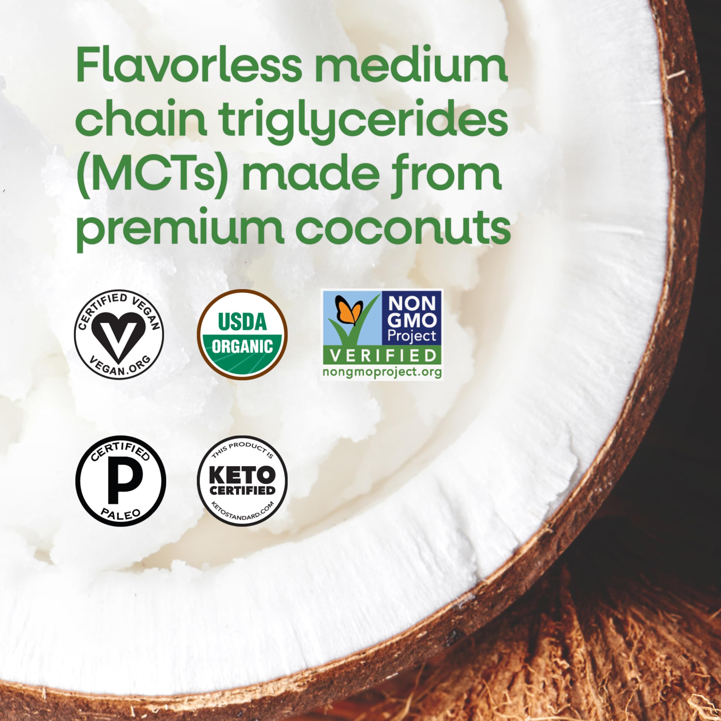 Nature's Way Organic MCT Oil, Brain and Body Fuel*, Liquid Coconut MCT Oil with C8 Caprylic & C10 Capric Acids, 14 g Medium Chain Triglycerides per Serving,