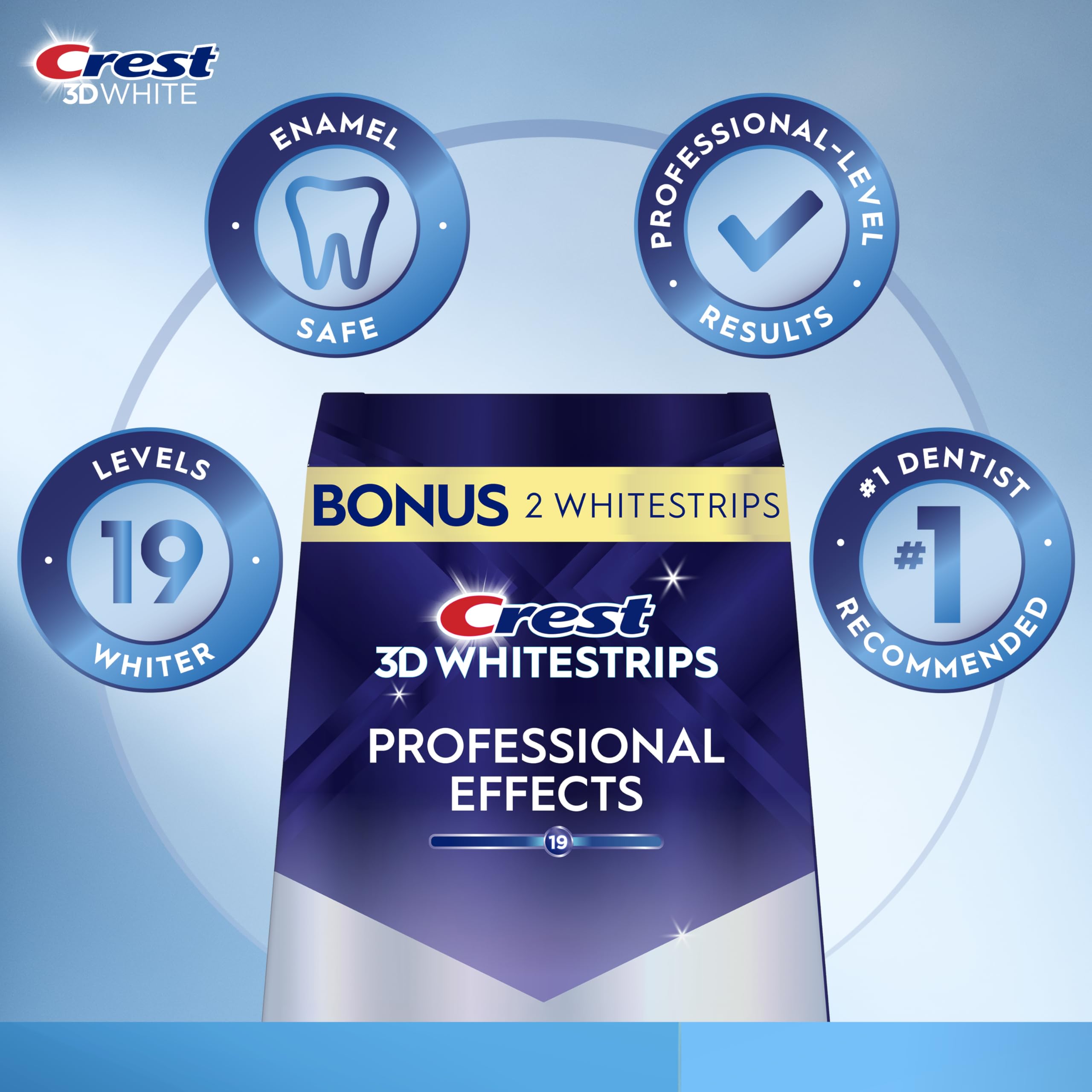 Crest 3D Whitestrips Professional Effects – Teeth Whitening Kit, 22 Treatments (20 + 2 Bonus), Each with 1 Upper/1Lower, 44 Strips
