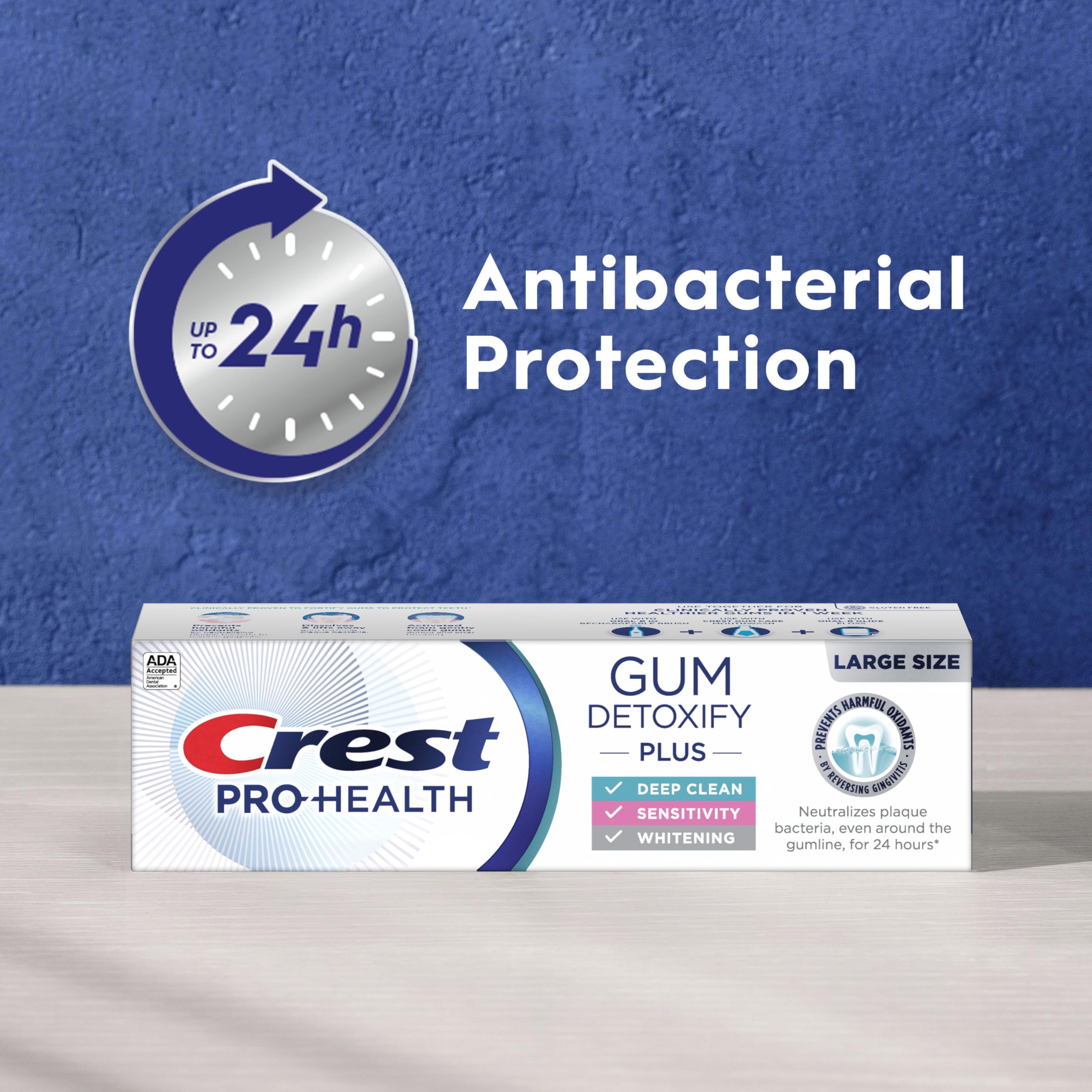 Crest Pro-Health Gum Detoxify Plus Toothpaste 4.5 oz Pack of 3 - Antibacterial Fluoride Toothpaste, Sensitivity Protection
