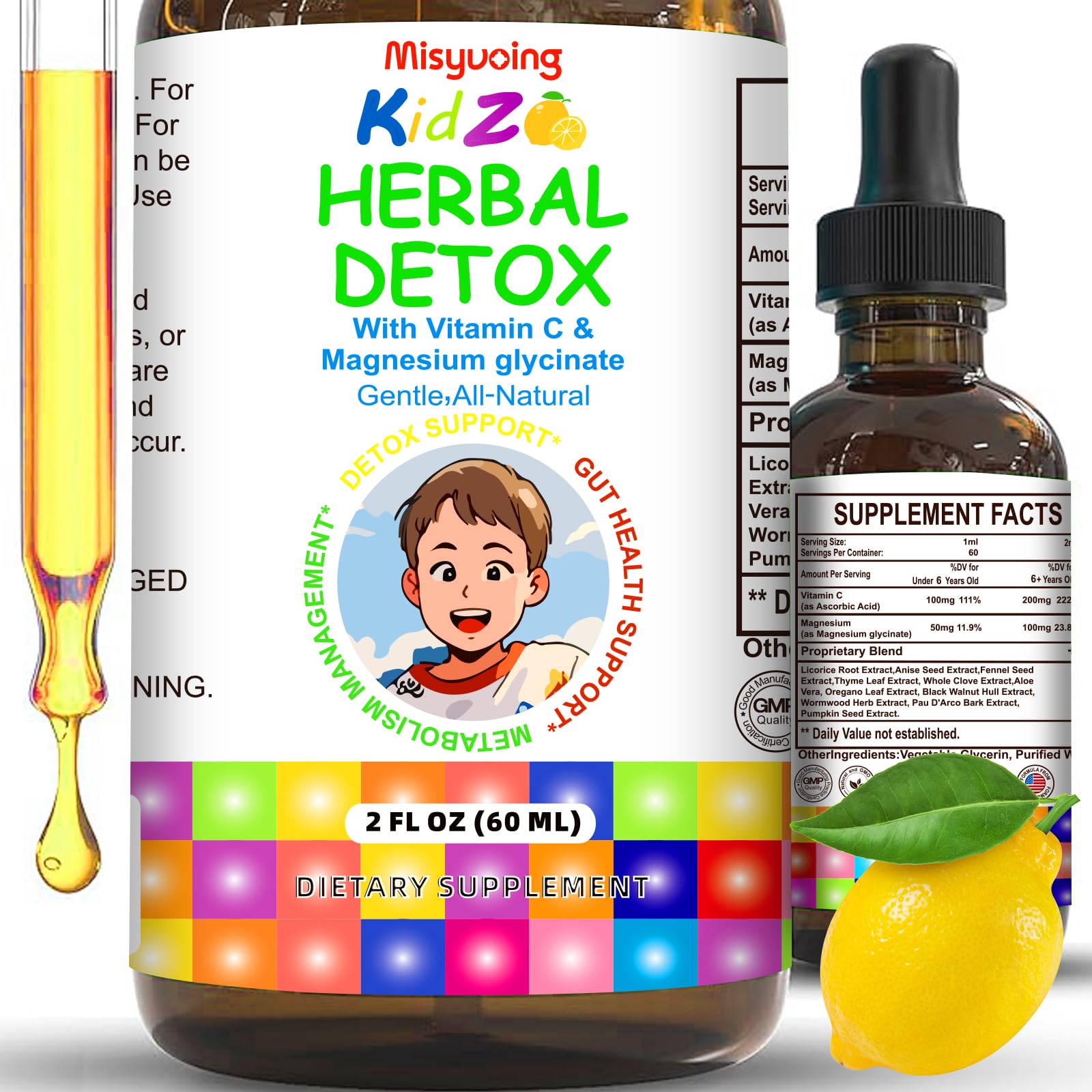 Misyvoing Natural Herbal Gut Support for Kids and Adults,Supports Body Cleansing, Immune Support,Improve Concentration,Vitamins C
