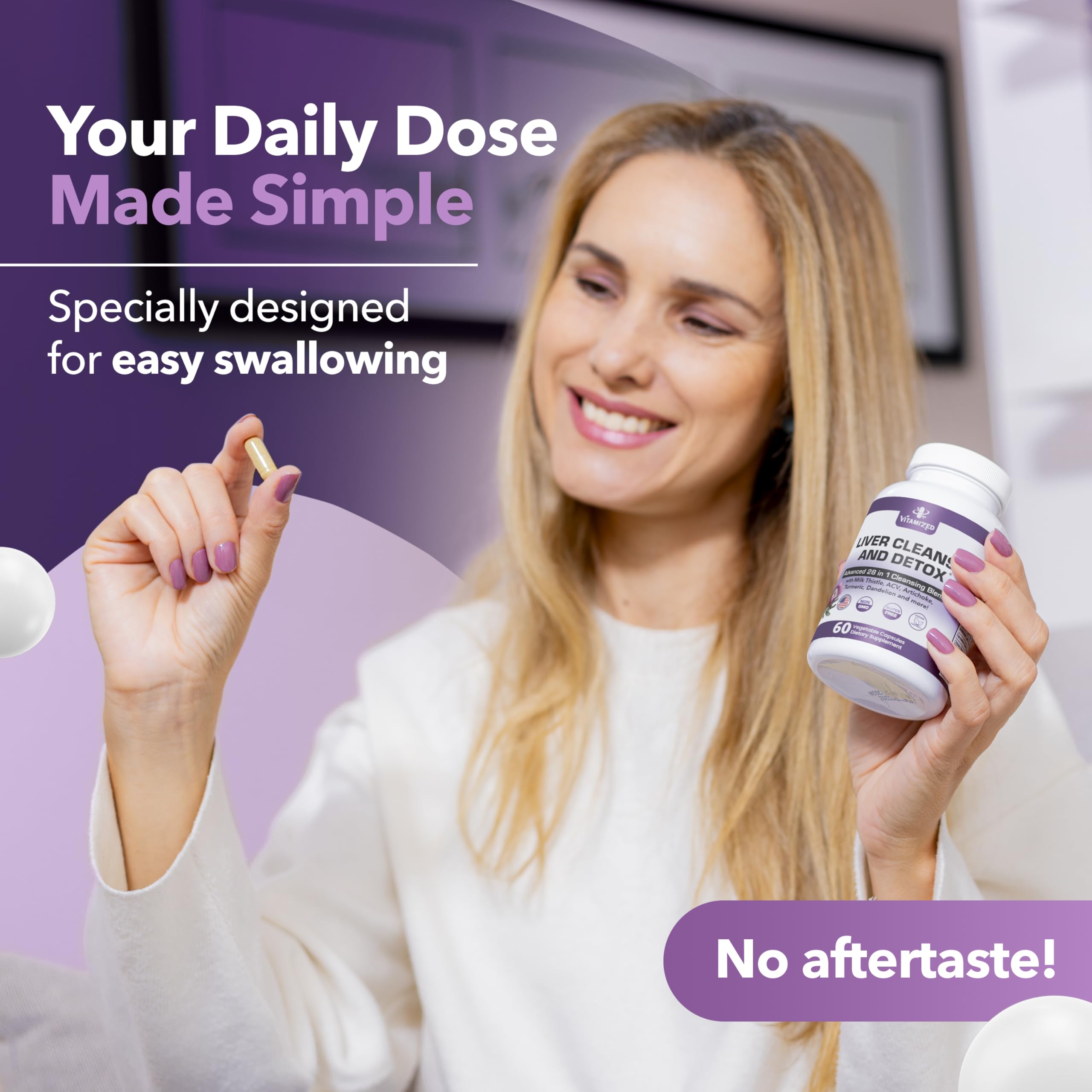 Liver Cleanse Detox & Repair Fatty Liver Supplements 28-in-1 Advanced Herbal Liver Health Supplement Formula - Milk Thistle Silymarin, Artichoke Extract, Dandelion & Apple Cider Vinegar - 60 Pills