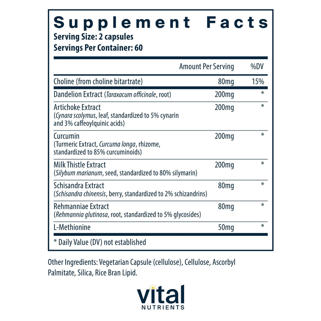 Vital Nutrients Liver Support Milk Thistle and Curcumin - Vegan Supplement - Herbal Combination to Support Healthy Liver Function