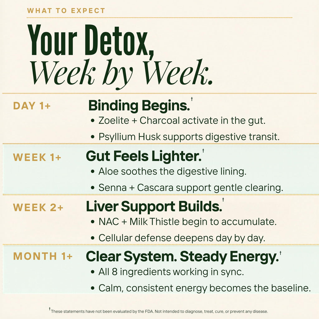 Zeolite Binder Detox – 8-in-1 Clinoptilolite Microplastics & Full Body Detox Cleanse with Activated Charcoal, NAC & Milk Thistle – Liver Cleanse & Repair