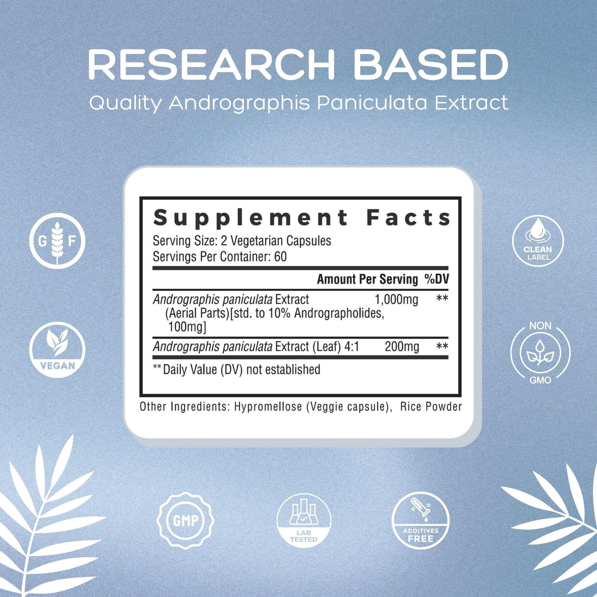 Palmara Health Premium Andrographis Paniculata Extract 1,200mg with 100mg Andrographolides Vegan Capsules for Immune & Digestive Support, Non-GMO, Gluten Free, Herbal Dietary Supplement Palmara HealthBuy Supplements Australia