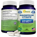 aSquared Nutrition Magnesium Citrate 833mg Supplement - 200 Capsules - Max Strength Vegan Mag Citrate Powder Pills to Support Pure Function of Muscles,