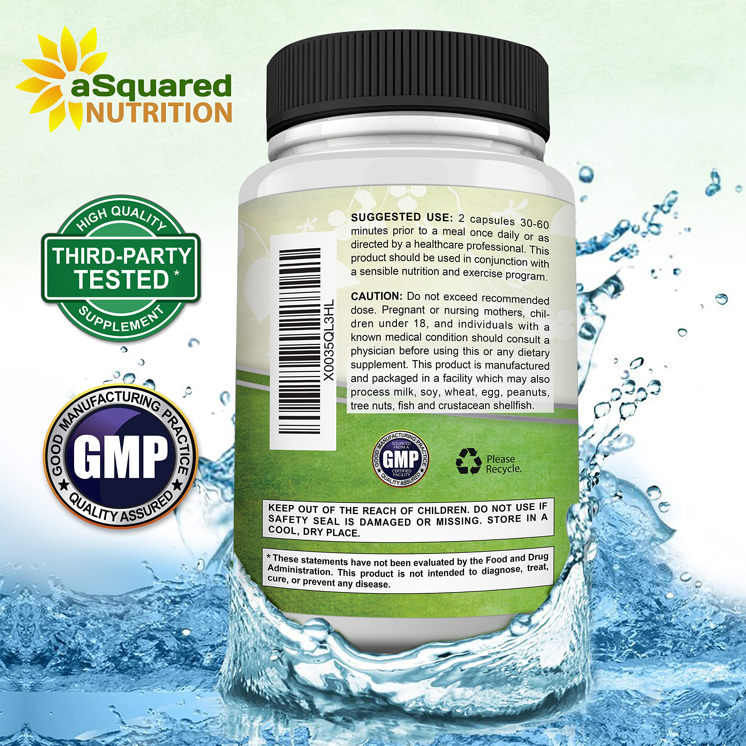 aSquared Nutrition Garcinia Cambogia 1600mg-180 Capsules-Natural Pure Extract Pills for Brain Health- Standardized Ultra HCA & Garcinia Cambogia Supplement