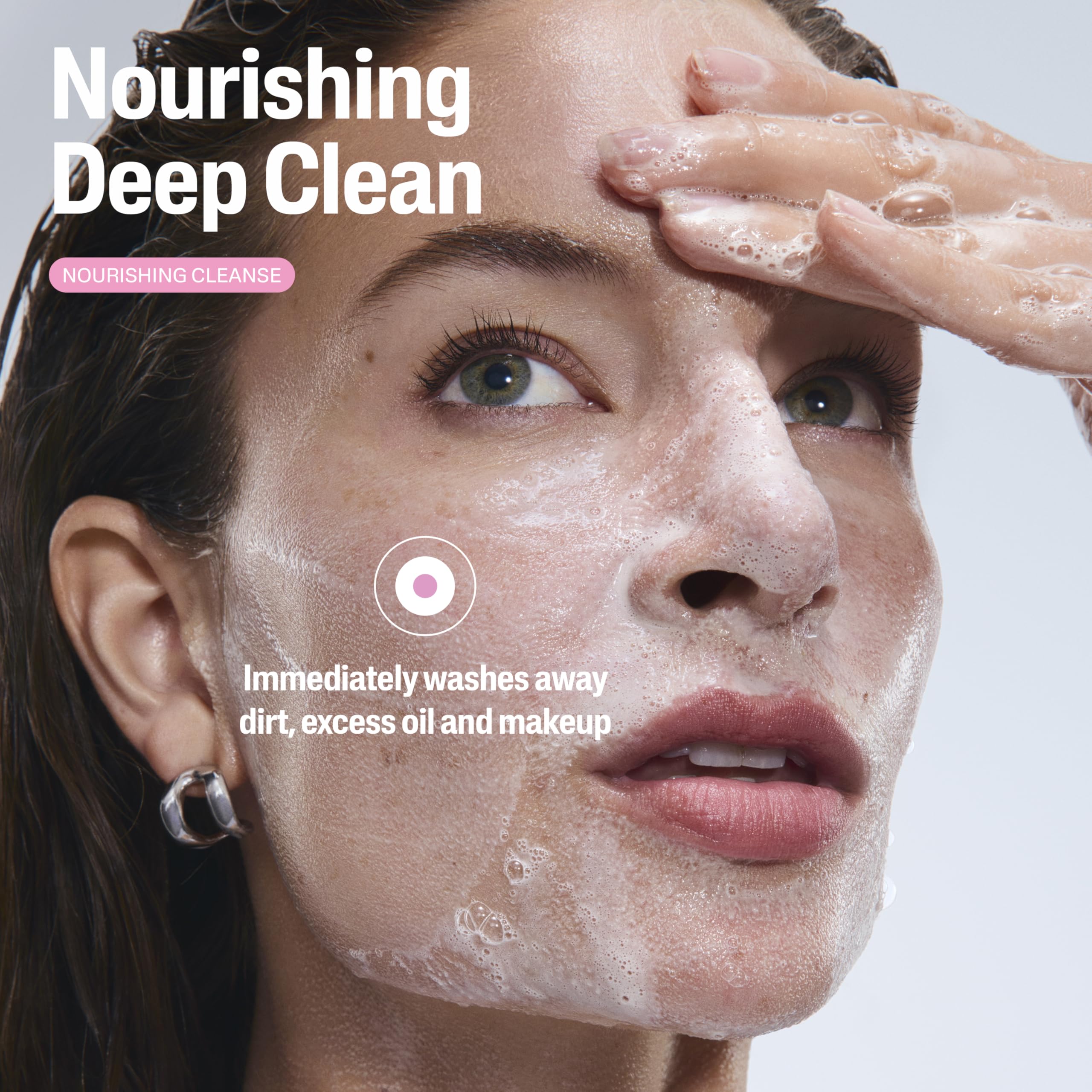 Cetaphil Nourishing Oil to Foam Facial Cleanser for Normal to Dry Skin, up to 24 Hour Hydration, 8 fl oz