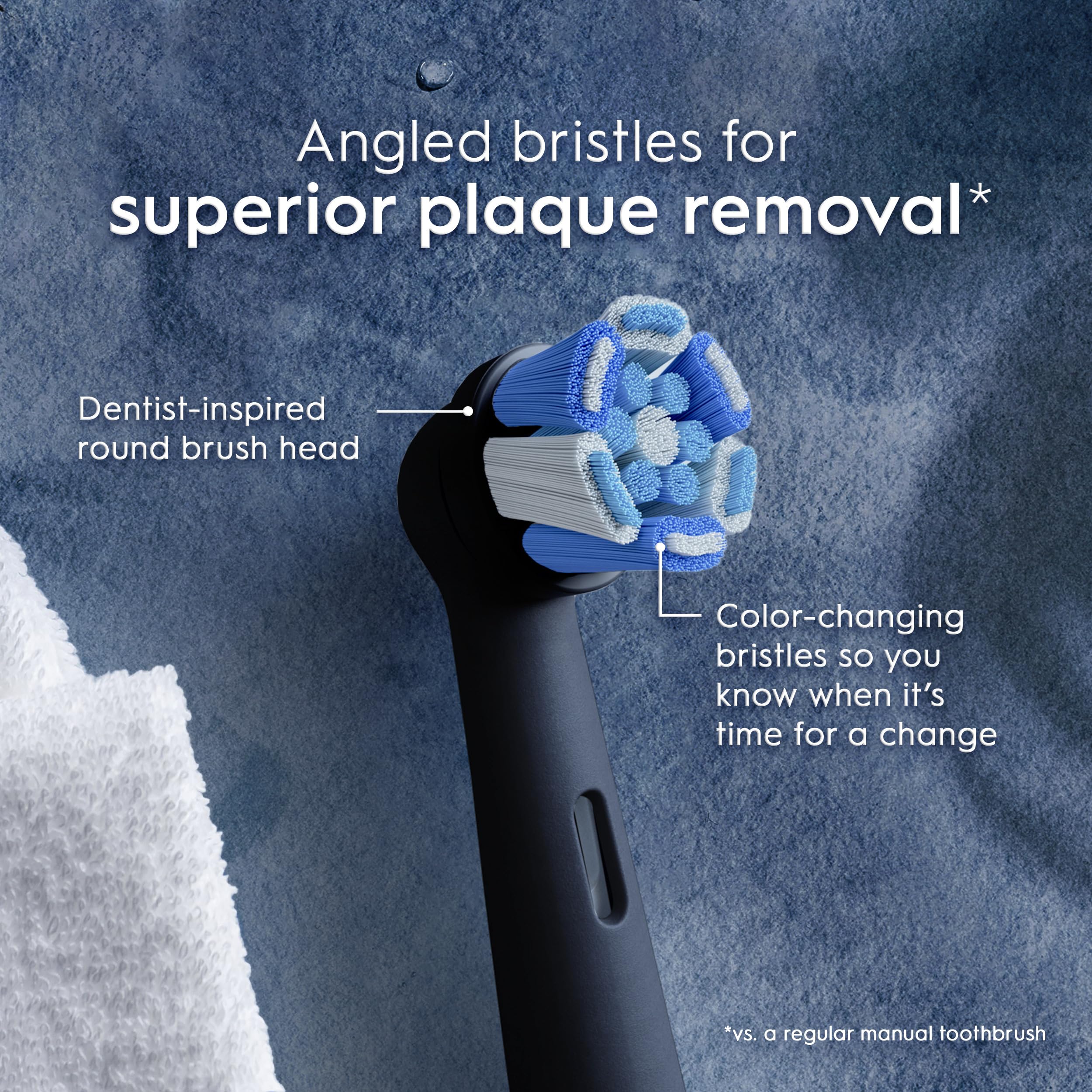 Oral-B iO Series Ultimate Clean Electric Toothbrush Replacement Brush Heads for an Oral-B Electric Toothbrush, 2 Count, Black