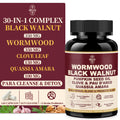 30-in-1 Liposomal Wormwood Black Walnut Clove Cleanse for Humans Capsules – Gut Cleanse & Digestive Support with Clove, Pumpkin Seed Oil, Garlic, Quassia Amara