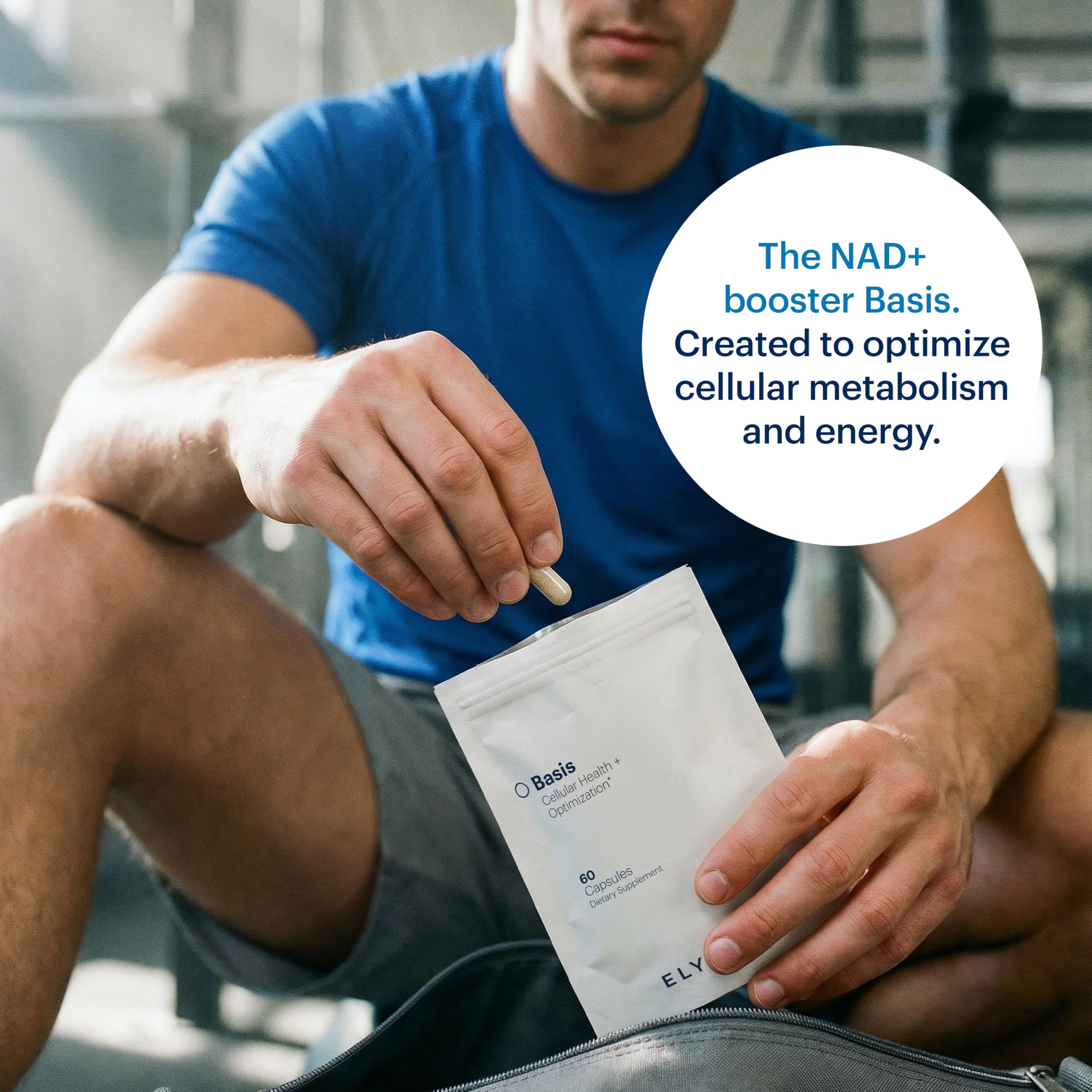 ELYSIUM Basis NAD Plus Supplement 30 Servings - with Nicotinamide Riboside 250mg and Pterostilbene 50mg - Healthy Aging Supplement & Cellular Energy